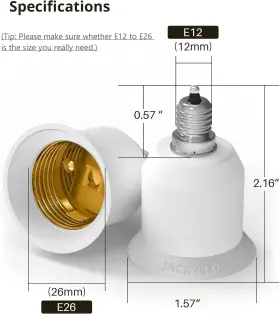 313042557556 JACKYLED Adapter Chandelier Light Socket #2