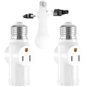JACKYLED769 JACKYLED Light Socket Plug Adapter Prong Adapt