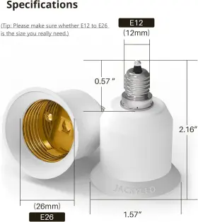 JK03 JACKYLED Adapter Chandelier Light Socket Candelabra #2