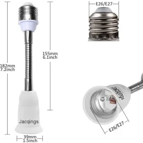 885835890718 JACQINGS Light Socket Extender Adapter Bulb #2