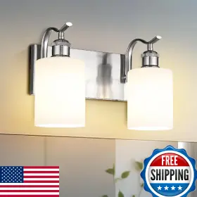 B0DDKYJFSD JAZAVA Milk Glass Bathroom Light Vanity Fixture