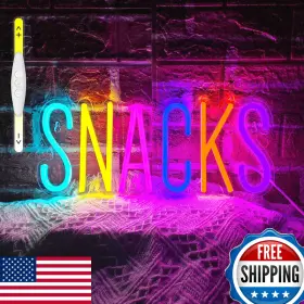 Jiarodey B0c7h75lgj Snacks Neon Signsnack Bar Sign For Art Wall Decorcake Candy Shop Snack