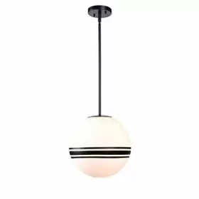 053392996932 KENROY HOME Pan Light Pendants Round Milk Glass