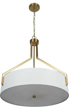 24394-001 KENROY HOME Thayne Round Linen Drum Pendant