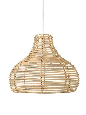 1050087 KOUBOO Palau Weave Wicker Dome Lamp Rattan Pendant