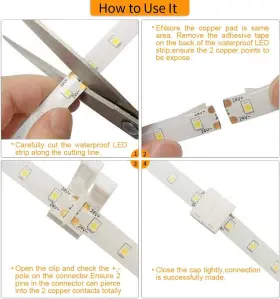 LT-DJ-08BB-2 LESCA TEK Led Strip Solderless Connector Adaptor #3