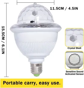 Lt-djdus LETOUR Disco Ball Light Remote Control Screw Socket #3