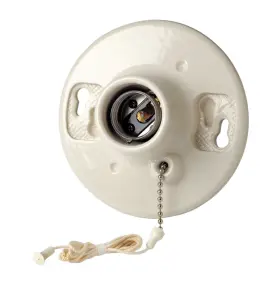B01-29816-00C LEVITON Glazed Porcelain Outlet Box Mount Lamp