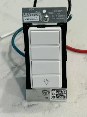 D2SCS-1RW LEVITON Decora Smart Dimmer Switch Wi Fi