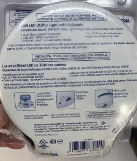 9852 LEVITON MFG CO INC Led Standard Base Ceiling Keyless #3