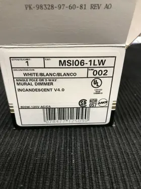 MSI06-1LW LEVITON Mosiac Mural Touch Dimmer Decora