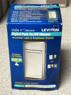VPE06-1LZ LEVITON Dimmer Switch Digital Push