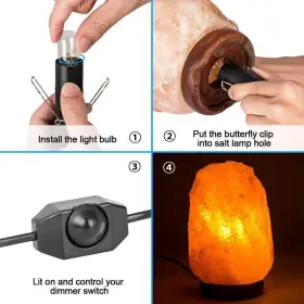 923788809679 LIGHTINGSKY Feet Salt Lamp Cord Dimmer Switch #2