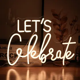 B0BVVPRRF1 LISIGNVE Lets Celebrate Neon Sign Dimmable Light