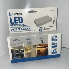 LED-HWB12-WH LITELINE Hardwire Cabinet Light Fixture Box Puck