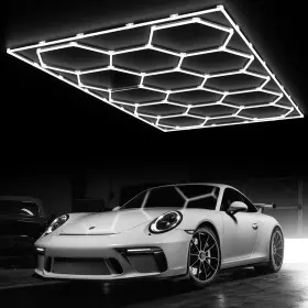 B0CXDDW4FS LITEZONE Grids Hexagon Led Garage Lights Rectangle