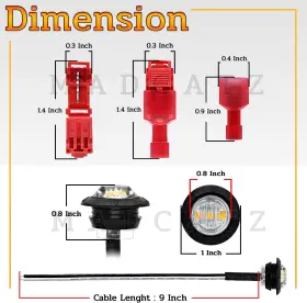50-3LED-CLY MADCATZ Connect Tap Connectors Lens Amber Led Kit #3
