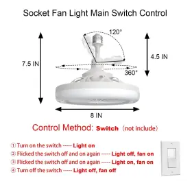 YAFU02 MAGISOW Socket Fan Light Switch Control Base Bulb #2