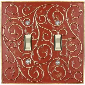 600736118903 MERIVILLE French Scroll Toggle Wallplate Double