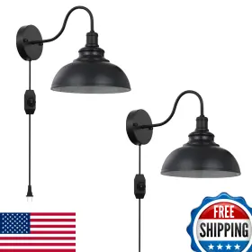 B088FN9GKT MERLIGHT Gooseneck Wall Sconce Base Plug Dimmer