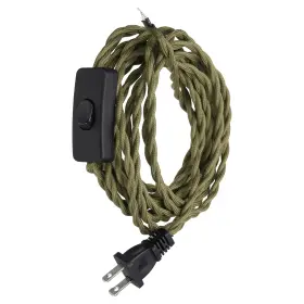 609044664706 METALLIXITY Linen Covered Lamp Cord Plug Ends