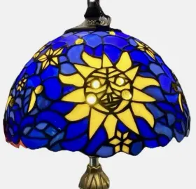 46479 MEYDA LIGHTING Sun Moon Stars Lamp Shade Stained Glass