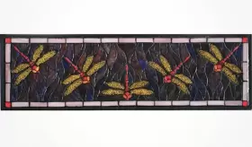 98486 MEYDA LIGHTING Dragonfly Stained Window Cl