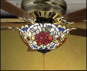 27458 MEYDA TIFFANY Stained Glass Fan Light Kit