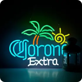 B0CQ1L1Y5G MKOGAD Palm Tree Coron Beer Neon Sign Wall Bar Up