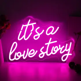 B0DPKC45VM MLLUSXG Its Love Story Neon Wall Light Up Sign