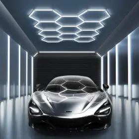 B0FB3FQ17D LED Hexagon Garage Light Grids Auto