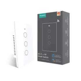 WS-US3-RFW-MG MOESGO Wifi Smart Wall Light Switch Glass Panel