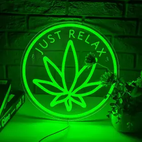 B0DZG3ZSSV MOJOISH Relax Neon Sign Dimmable Leaf Led Lights