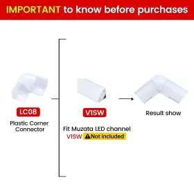 710654720376 MUZATA Led Channel Corner Connector Lshape Strip #2