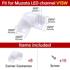 710654720376 MUZATA Led Channel Corner Connector Lshape Strip #3