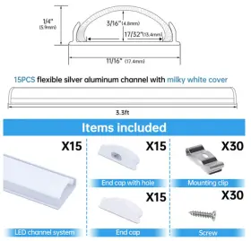HSL-1021 MUZATA Flexible Led Channel Milky Bendable Pack