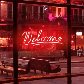 B0BD4S7Q8G NEONAWALL Welcome Neon Sign Led Light Up Usb