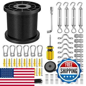B096KYPQZZ NEREUS Light Coated Steel Cable Kit