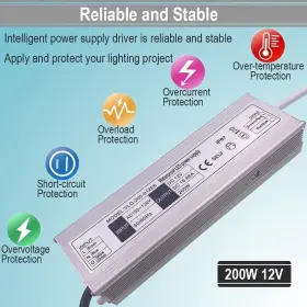 200W-12V NISICO Led Power Supply Voltage Transformer Adapter #3