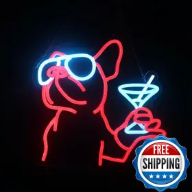 B0D65Z2N1X NORDSTYLEE French Bulldog Drink Led Neon Lightdog