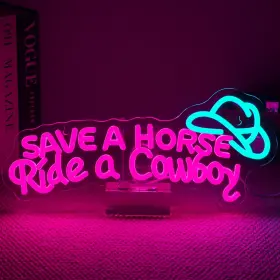 B0DZMM8HGQ NOSUN Horse Neon Sign Cowboy Wall Brightn