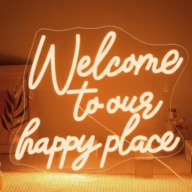 B0F1CR1ZBS NOSUN Welcome Happy Led Neon Sign Dimmable Wall