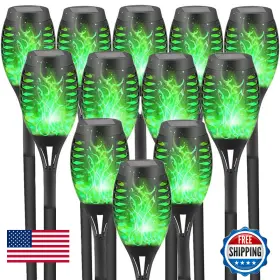 B0CY1XG1JS OBIMEEO Solar Torch Light Flickering Flame Garden