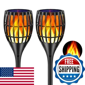 B07Q4W36KJ OLLIVAGE Solar Torch Flame Lights Waterproof