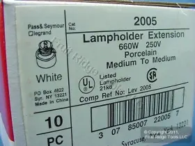 Legrand PASS SEYMOUR Light Socket Lamp Holder Porcelain #3