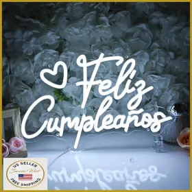 B0FSZF95RN PLANZO Feliz Cumplea Led Neon Sign Light Spinish