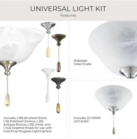 Progress Lighting P2612-01wb Fan Light Kits 2light Ceiling Kit Only Progress Lighting P2612-01wb Fan Light Kits 2light Ceiling Kit Only