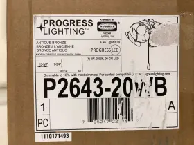 P2643-20WB PROGRESS LIGHTING Antique Ceiling Fan Light Kit #2