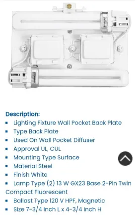 P7200-30 PROGRESS LIGHTING Fixture Wall Pocket Plate