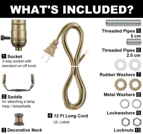973832861412 QC Lamp Repair Rewire Table Floor Kit #2